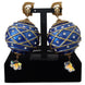 Dolce & Gabbana Gold Brass Blue Dangle Ball Crystal Clip On Earrings