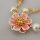 Dolce & Gabbana Gold Tone Floral Crystals Pink Embellished Necklace
