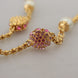 Dolce & Gabbana Gold Tone Floral Crystals Pink Embellished Necklace