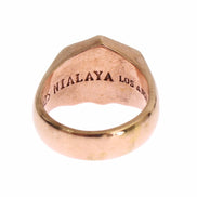 Nialaya Pink Gold 925 Silver Authentic Clear Ring