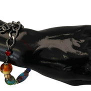 Dolce & Gabbana multicolor Silver Chain Brass Beaded Lobster Clasp Bracelet