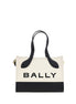 Μίνι Τσάντα Χειρός Bally από Λευκό και Μαύρο Δέρμα