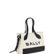 Μίνι Τσάντα Χειρός Bally από Λευκό και Μαύρο Δέρμα