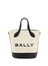 Bally White and Black Leather Bucket Bag