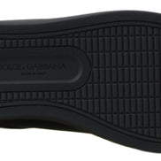 Dolce & Gabbana Black Gold Leather Classic Sneakers Shoes