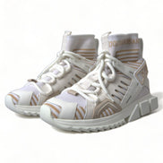 Dolce & Gabbana White Beige Sorrento Socks Sneakers Shoes