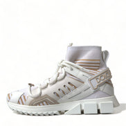 Dolce & Gabbana White Beige Sorrento Socks Sneakers Shoes