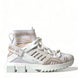 Dolce & Gabbana Λευκά Μπεζ Παπούτσια Sneakers Sorrento με Κάλτσες