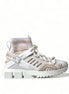 Dolce & Gabbana Λευκά Μπεζ Παπούτσια Sneakers Sorrento με Κάλτσες