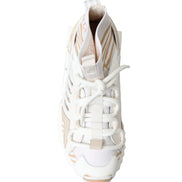 Dolce & Gabbana White Beige Sorrento Socks Sneakers Shoes