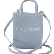 Givenchy Μπλε Επενδυμένη Καμβά Τσάντα Ώμου Mini Vertical Cloud