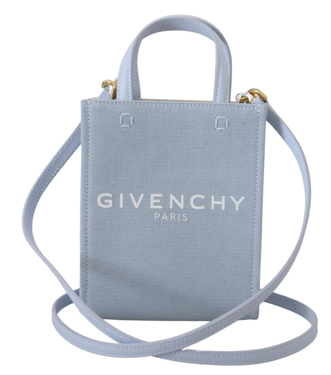 Givenchy Μπλε Επενδυμένη Καμβά Τσάντα Ώμου Mini Vertical Cloud