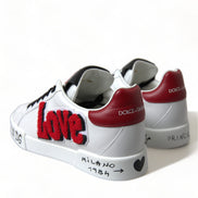 Dolce & Gabbana White Love Patch Portofino Classic Sneakers Shoes