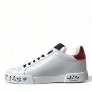 Dolce & Gabbana White Love Patch Portofino Classic Sneakers Shoes