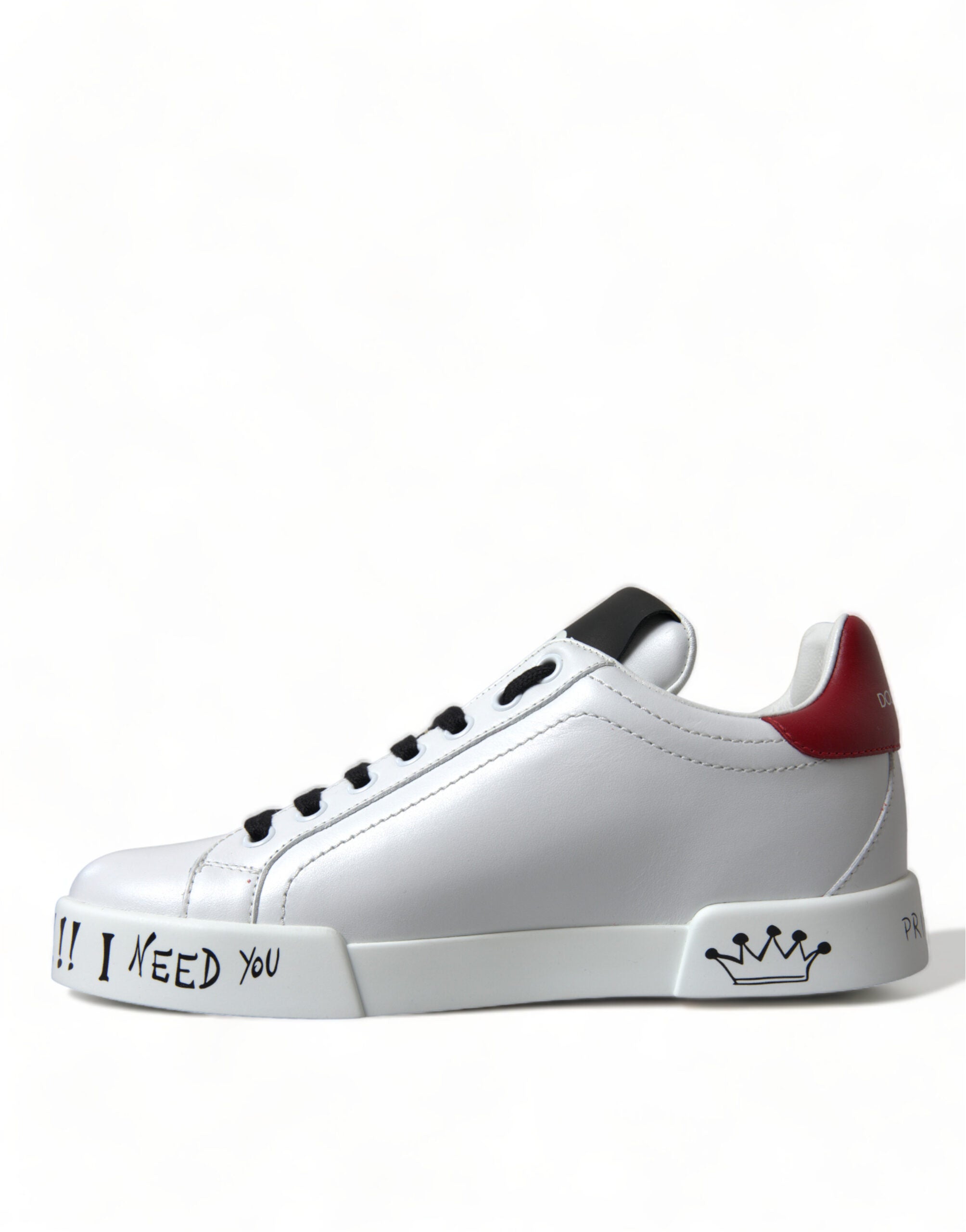Dolce & Gabbana White Love Patch Portofino Κλασικά Αθλητικά Παπούτσια
