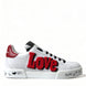Dolce & Gabbana White Love Patch Portofino Κλασικά Αθλητικά Παπούτσια