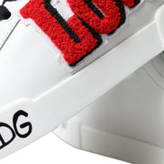 Dolce & Gabbana White Love Patch Portofino Classic Sneakers Shoes