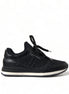 Dolce & Gabbana Black Floral Lace Leather Sneakers Shoes