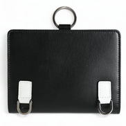Dolce & Gabbana Black Leather Crystal Embellished Card Holder Wallet