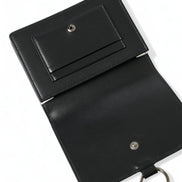 Dolce & Gabbana Black Leather Crystal Embellished Card Holder Wallet