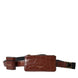Dolce & Gabbana Brown Alligator Leather Airpods Case Coin Purse Wallet