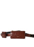 Dolce & Gabbana Brown Alligator Leather Airpods Case Coin Purse Wallet