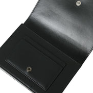 Dolce & Gabbana Black White Leather Crystal Embellished Cardholder Wallet
