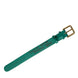 Dolce & Gabbana Green Textured Leather Gold Tone Metal Buckle Neckband