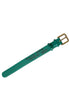 Dolce & Gabbana Green Textured Leather Gold Tone Metal Buckle Neckband