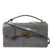 Balenciaga Gray Exotic Leather Medium Shoulder Hand Purse Bag