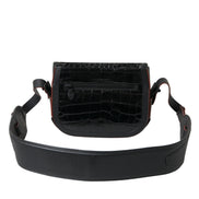 Balenciaga Black Exotic Leather Shoulder Crossbody Camera Bag