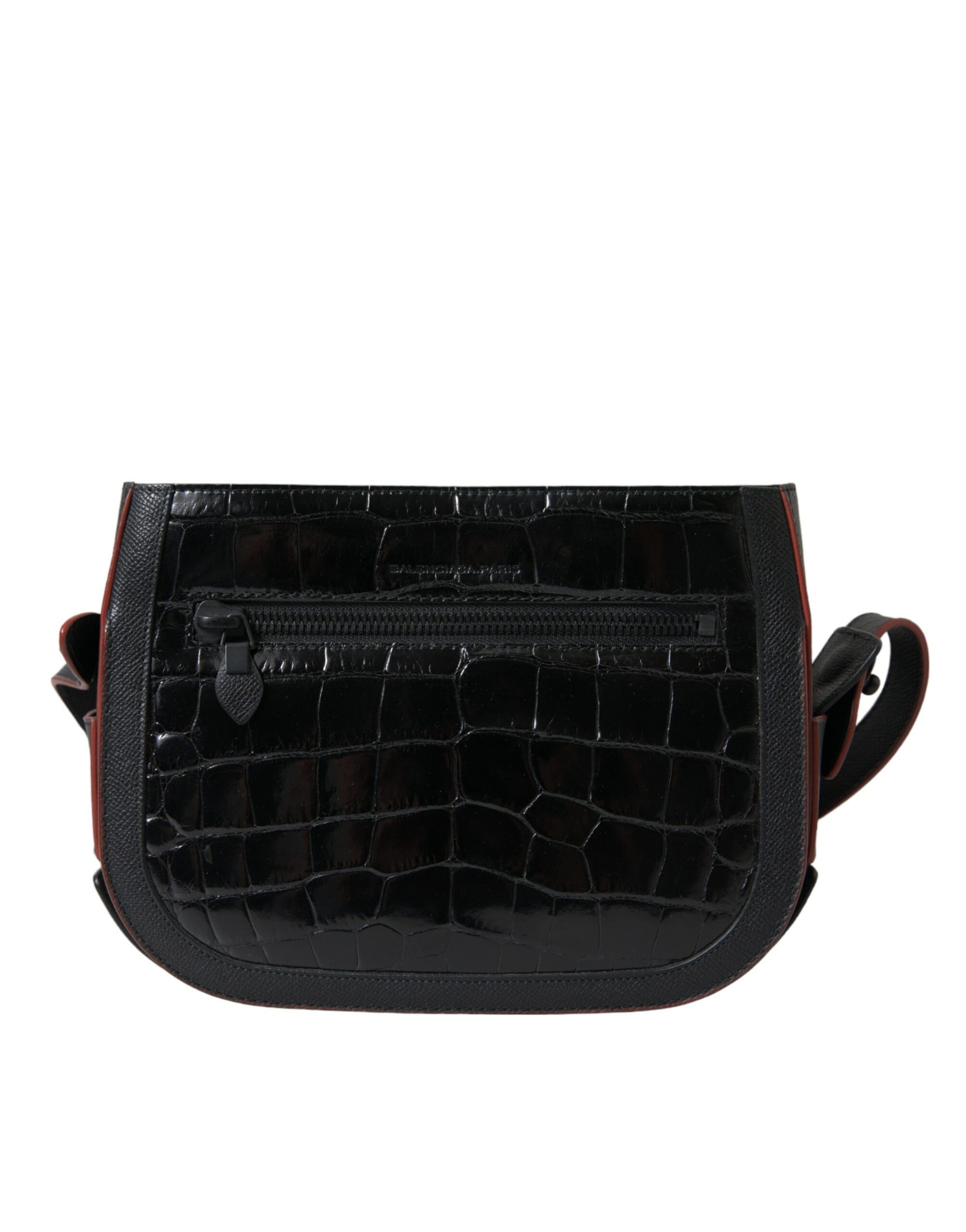 Balenciaga Black Exotic Leather Shoulder Crossbody Camera Bag