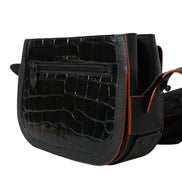 Balenciaga Black Exotic Leather Shoulder Crossbody Camera Bag