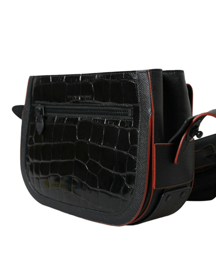 Balenciaga Black Exotic Leather Shoulder Crossbody Camera Bag