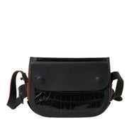 Balenciaga Black Exotic Leather Shoulder Crossbody Camera Bag