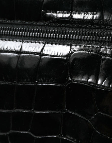 Balenciaga Black Exotic Leather Shoulder Crossbody Camera Bag