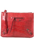 Balenciaga Red Exotic Skin Leather Classic Pouch Purse Wristlet Bag