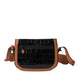 Balenciaga Black Brown Exotic Skin Leather Shoulder Camera Purse Bag