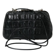 Balenciaga Black Exotic Skin Leather Shoulder Crossbody Box Clutch Bag