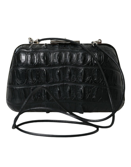 Balenciaga Black Exotic Skin Leather Shoulder Crossbody Box Clutch Bag