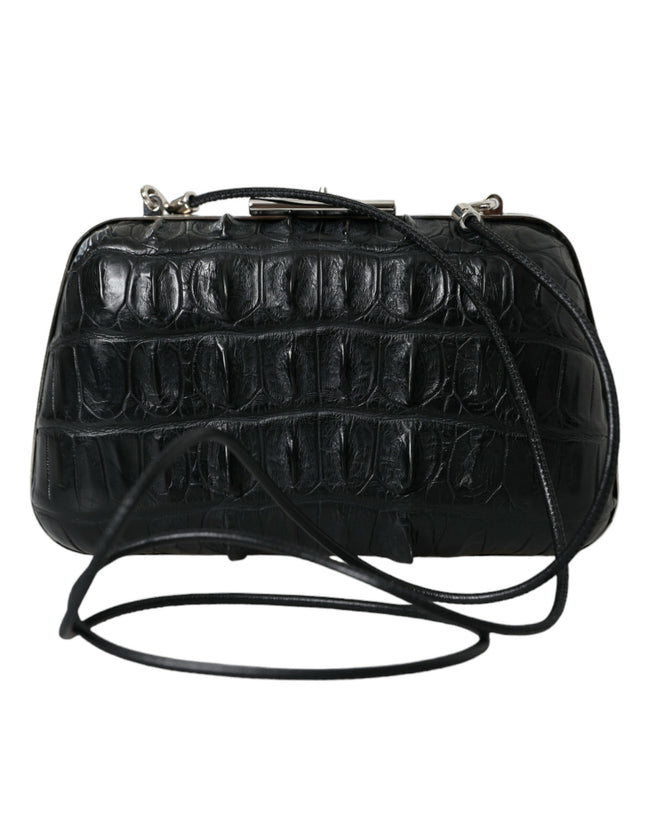 Balenciaga Black Exotic Skin Leather Shoulder Crossbody Box Clutch Bag