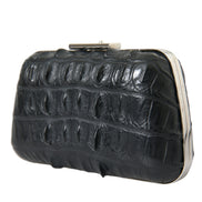 Balenciaga Black Exotic Skin Leather Shoulder Crossbody Box Clutch Bag