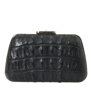 Balenciaga Black Exotic Skin Leather Shoulder Crossbody Box Clutch Bag