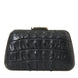 Balenciaga Black Exotic Skin Leather Shoulder Crossbody Box Clutch Bag