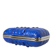 Balenciaga Blue Exotic Skin Leather Shoulder Crossbody Box Clutch Bag