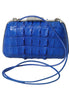 Balenciaga Blue Exotic Skin Leather Shoulder Crossbody Box Clutch Bag