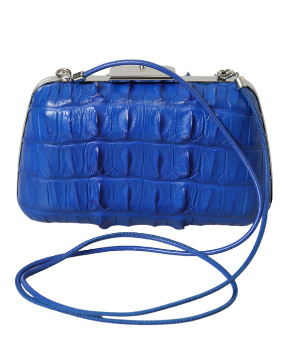 Τσάντα Clutch Balenciaga Μπλε Εξωτικό Δέρμα Ώμου Χιαστί σε Σχήμα Κουτιού