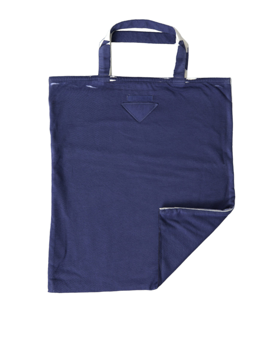 Τσάντα Ώμου Prada Blue Jersey Fabric Logo Shopping Tote