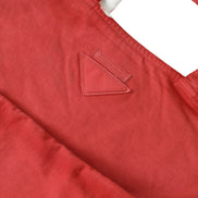 Prada Red Jersey Fabric Logo Shoulder Shopping Tote Bag