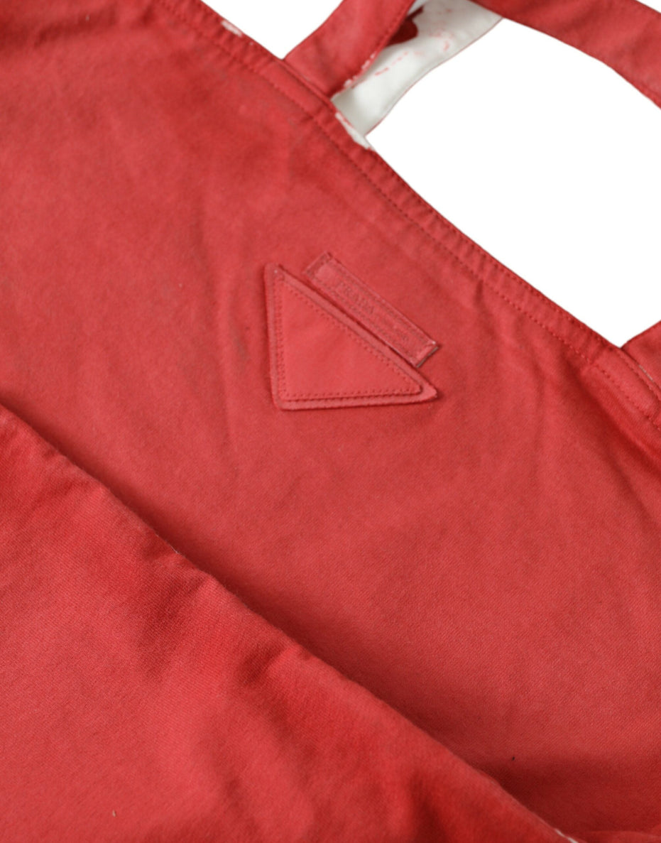 Τσάντα Ώμου Prada Red Jersey Fabric Logo Shopping Tote